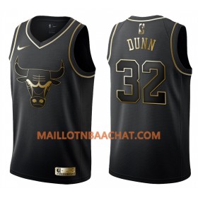 Maillot NBA Chicago Bulls Kris Dunn 32 Nike Noir Golden Edition Swingman - Homme
